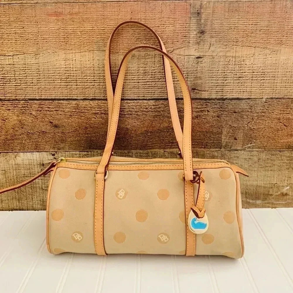 Dooney & Bourke Vintage Y2K Barrel Polka Dot Shoulder Bag